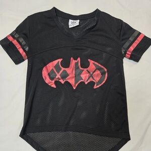 SIX FLAGS HARLEY QUINN BATMAN baseball jersey shirt graphic print women S